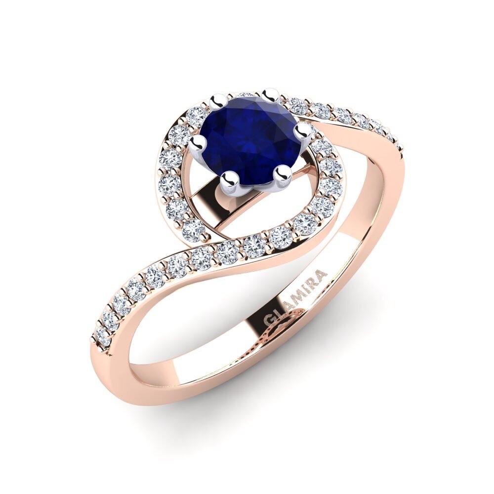 14ct Rose / White Gold Sapphire Engagement Ring Cassia