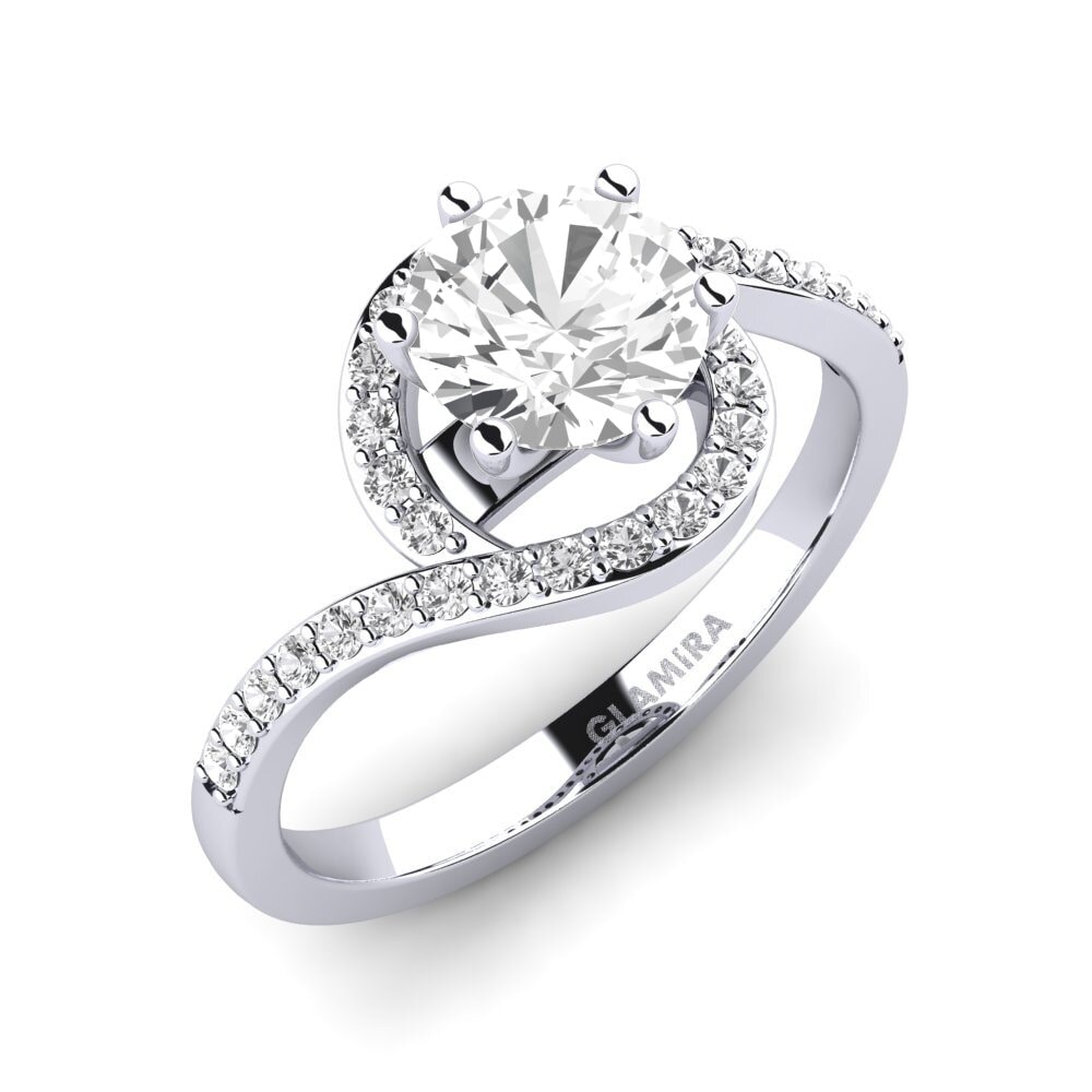 White sapphire Engagement Ring Cassia 1.0 crt
