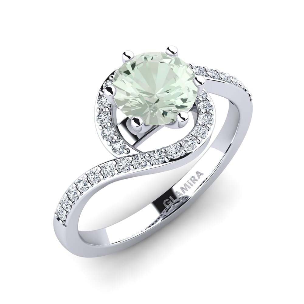 Green Amethyst Engagement Ring Cassia 1.0 crt