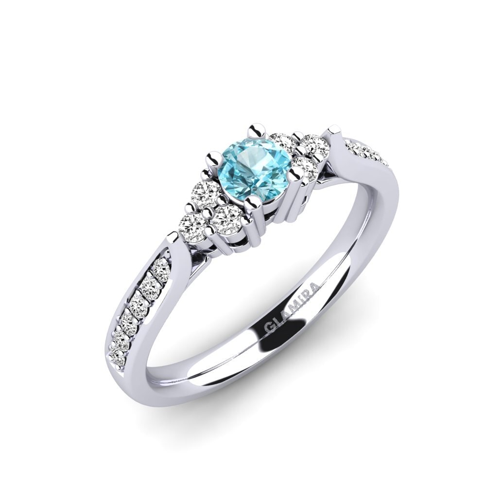 Circón Azul Anillo de compromiso Cassidy