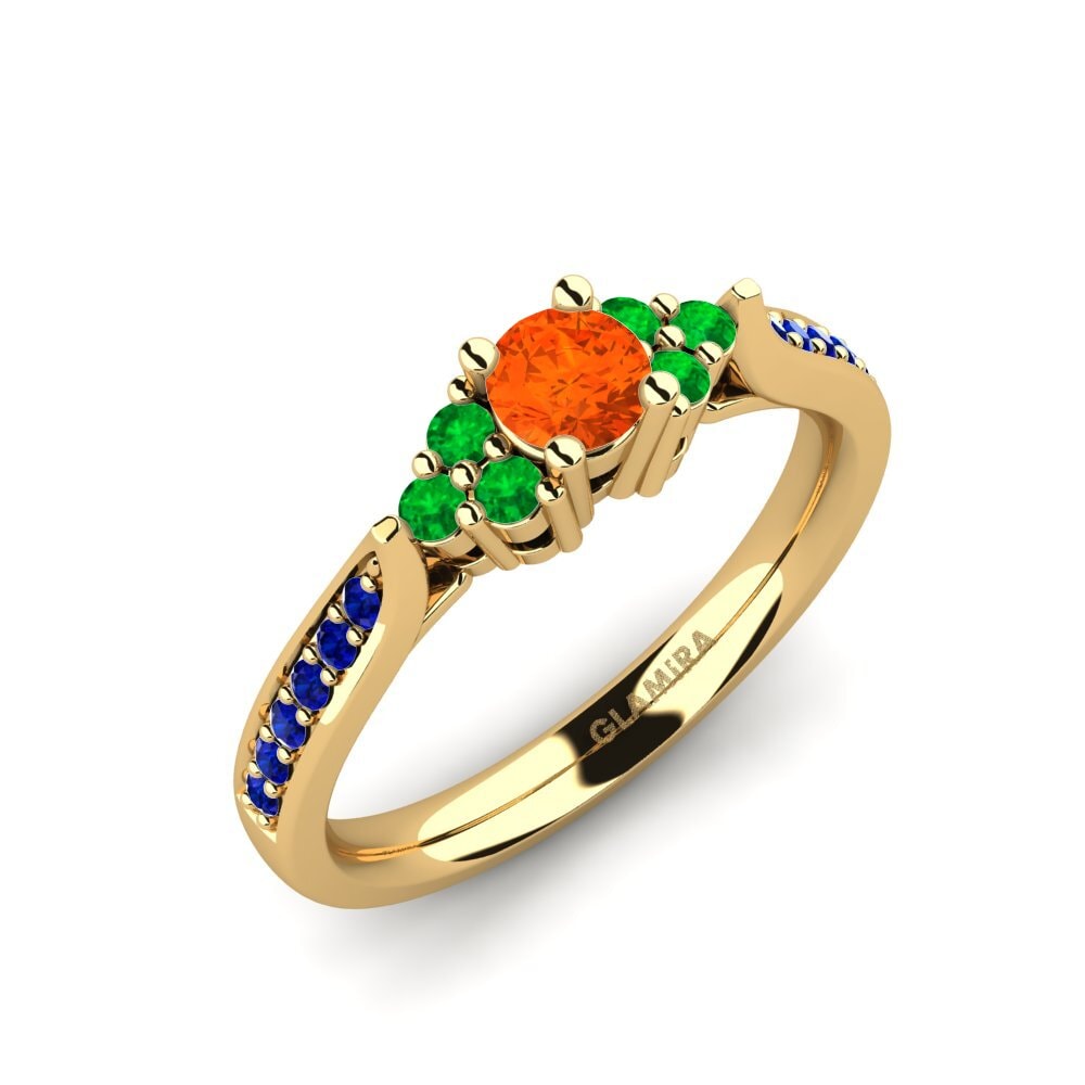 9ct Yellow Gold Fire Opal Engagement Ring Cassidy