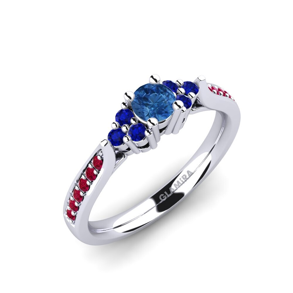 Dark Blue Zirconia Engagement Ring Cassidy