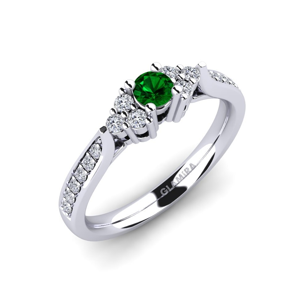 Circonita Verde Anillo de compromiso Cassidy 0.16 crt