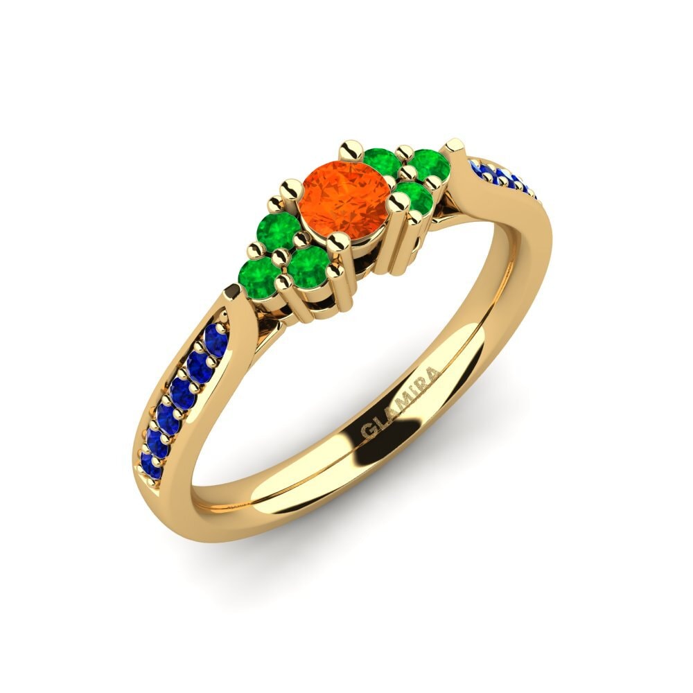 9ct Yellow Gold Fire Opal Engagement Ring Cassidy 0.16 crt