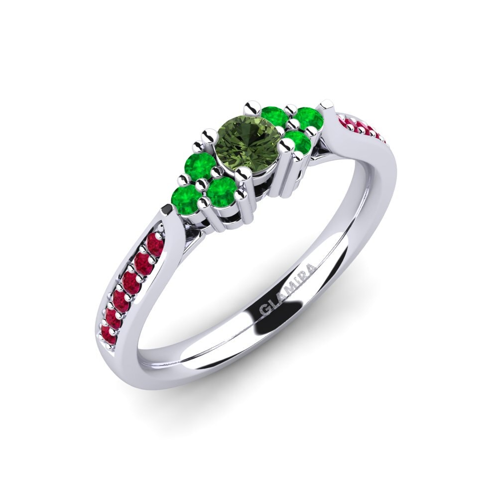 Zafiro Verde Anillo de compromiso Cassidy 0.16 crt
