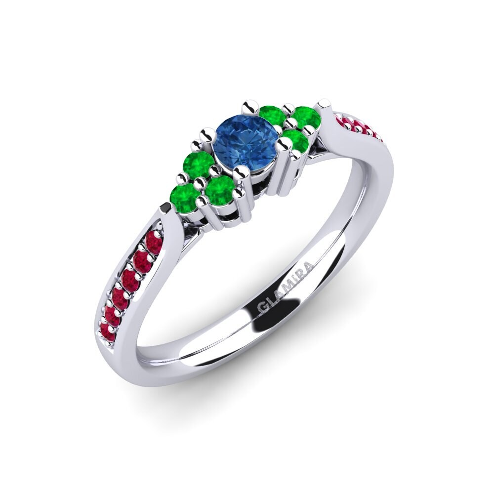 Dark Blue Zirconia Engagement Ring Cassidy 0.16 crt