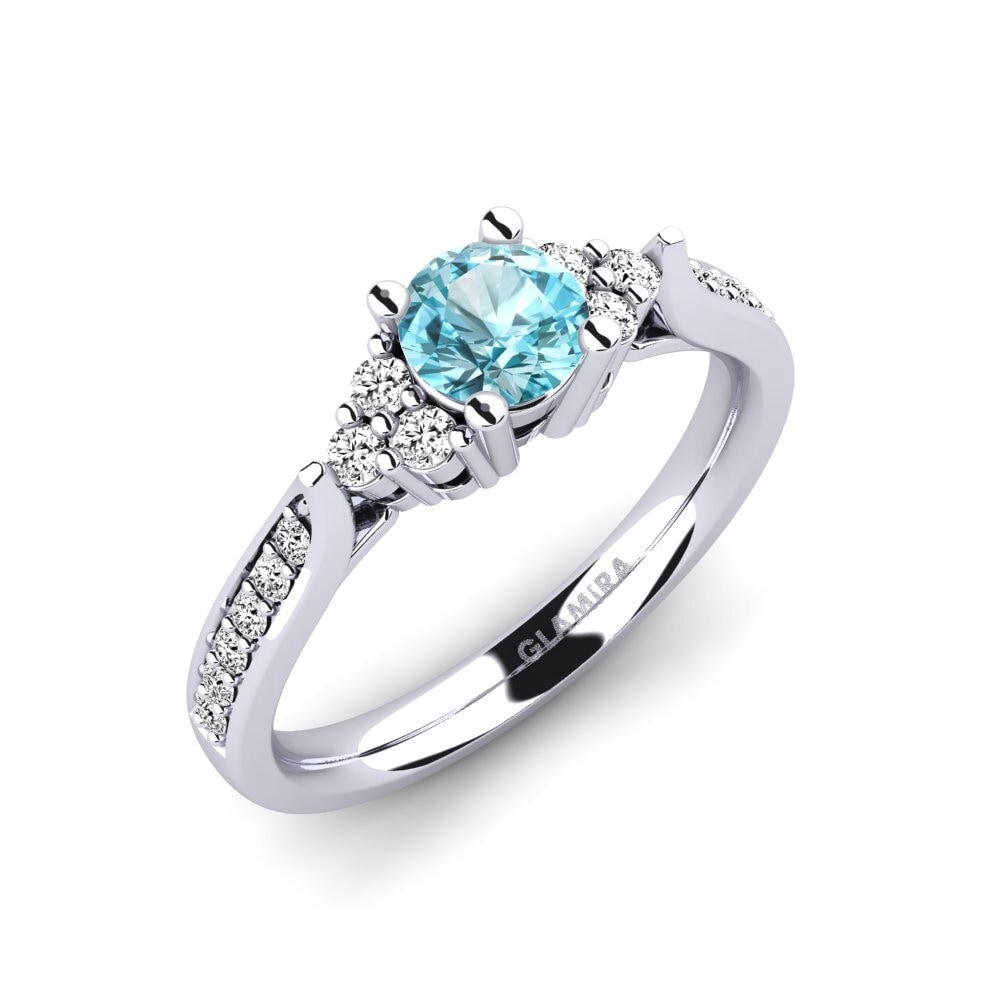 Circón Azul Anillo de compromiso Cassidy 0.5 crt