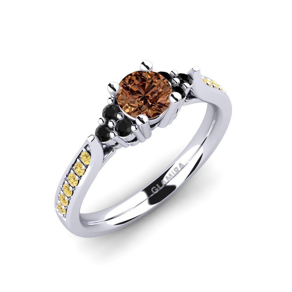 18k Oro Blanco Anillo de compromiso Cassidy 0.5 crt