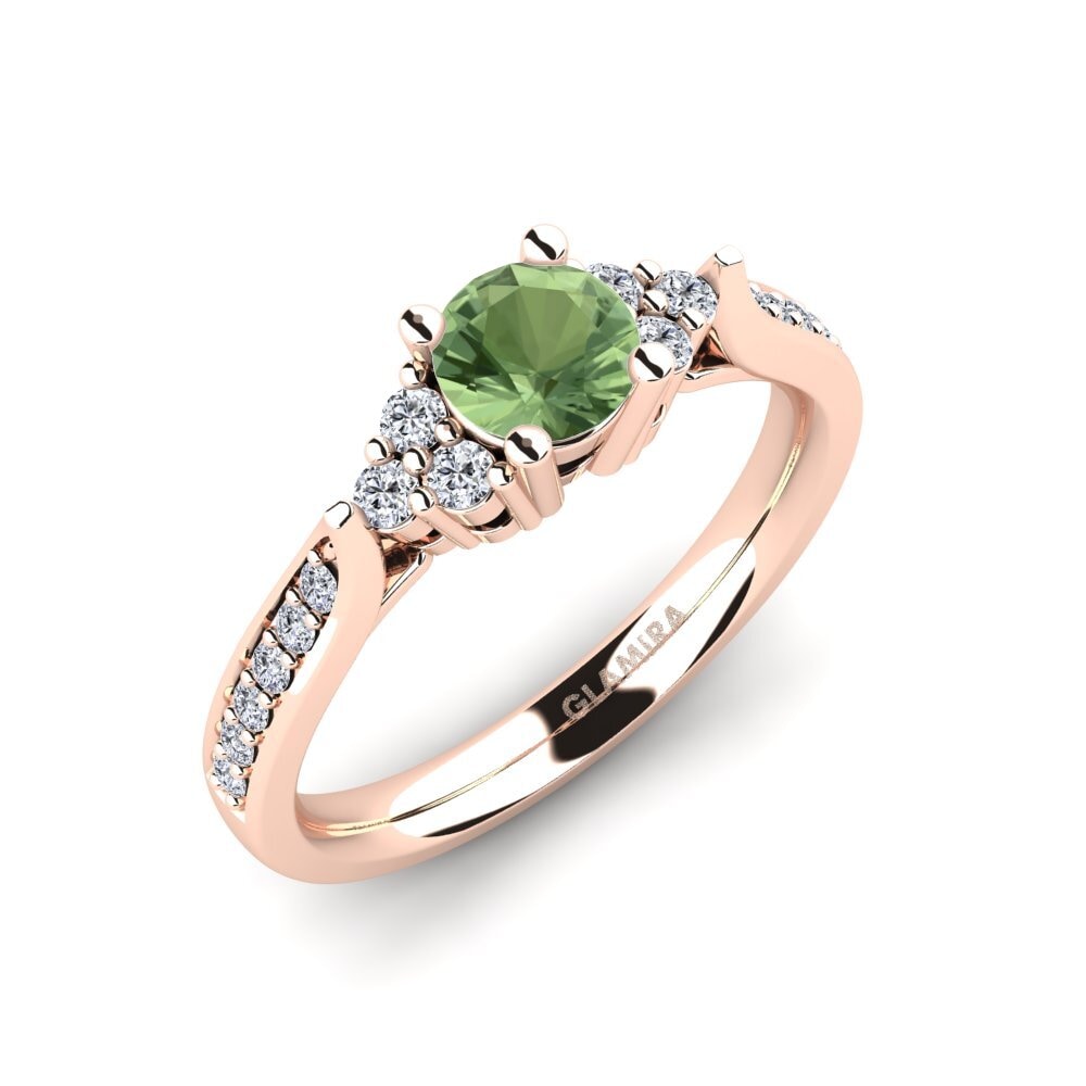 14ct Rose Gold Green Sapphire Engagement Ring Cassidy 0.5 crt