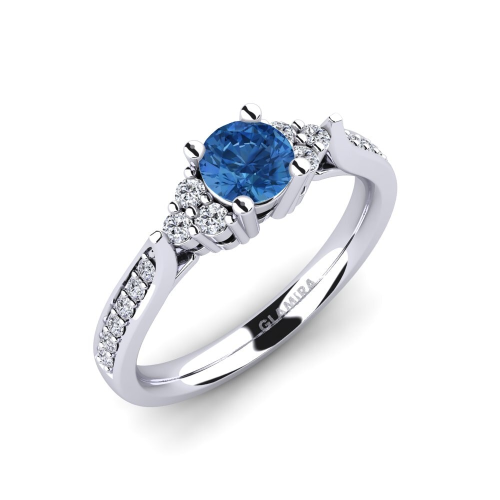 Circonita Azul Oscuro Anillo de compromiso Cassidy 0.5 crt