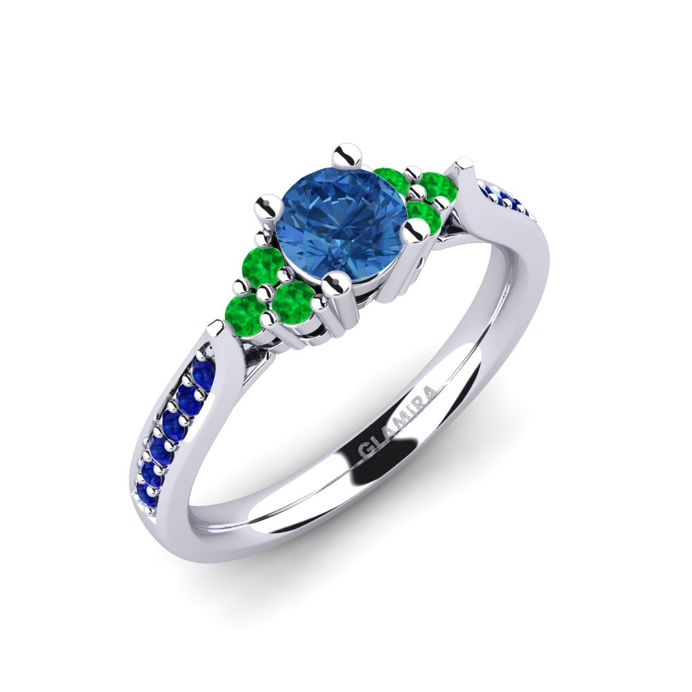 Dark Blue Zirconia Engagement Ring Cassidy 0.5 crt