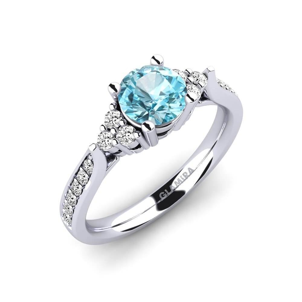 Circón Azul Anillo de compromiso Cassidy 0.8 crt