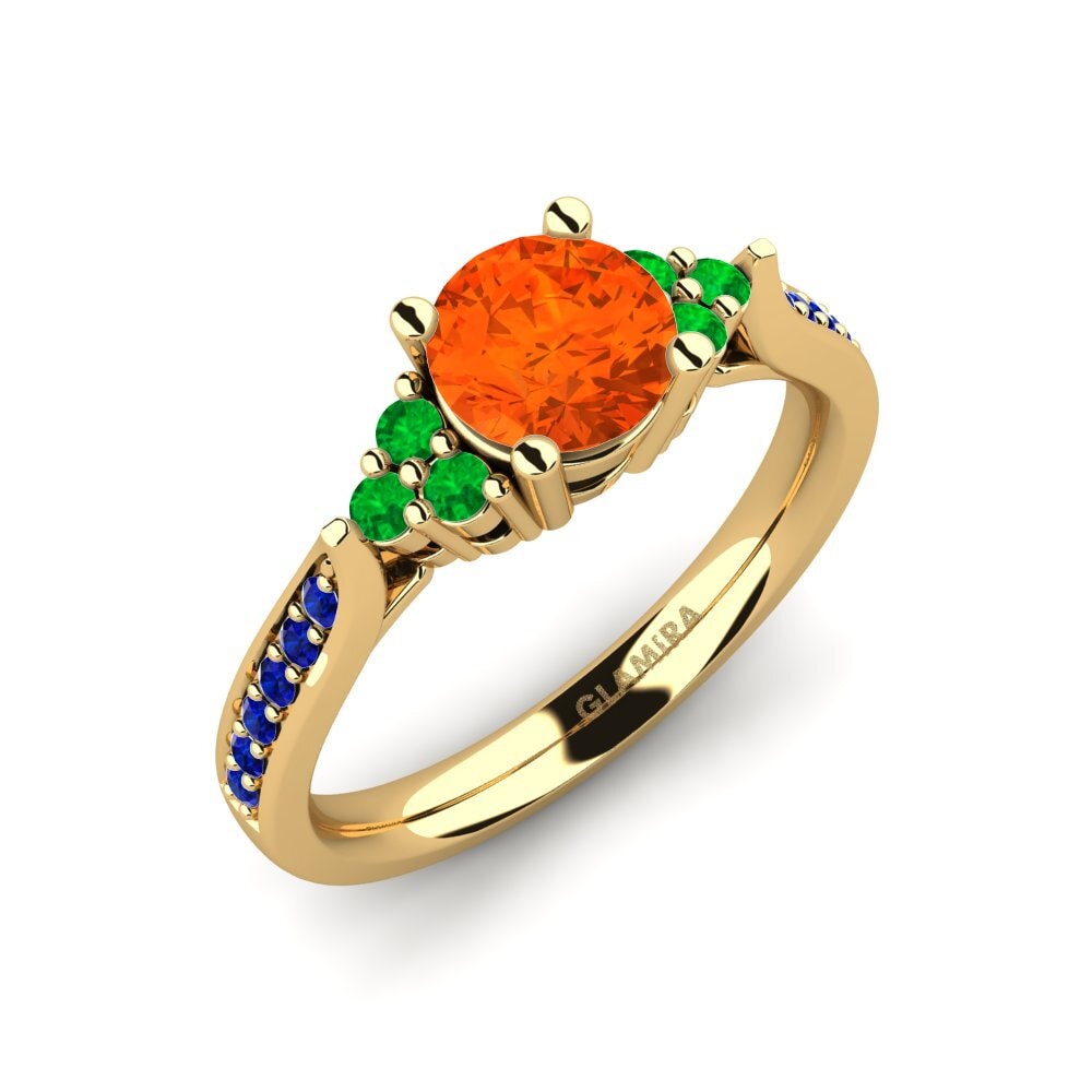 9ct Yellow Gold Fire Opal Engagement Ring Cassidy 0.8 crt