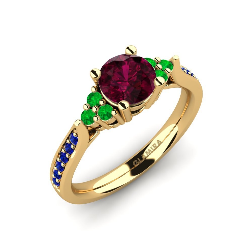 14K Geel Goud Rhodoliet Granaat Verlovingsring Cassidy 0.8 crt