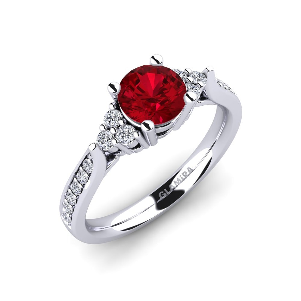 Circonita Roja Anillo de compromiso Cassidy 0.8 crt
