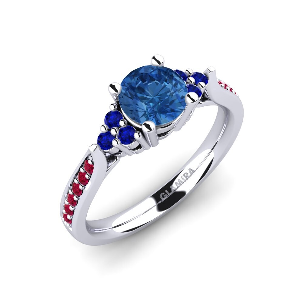 Dark Blue Zirconia Engagement Ring Cassidy 0.8 crt