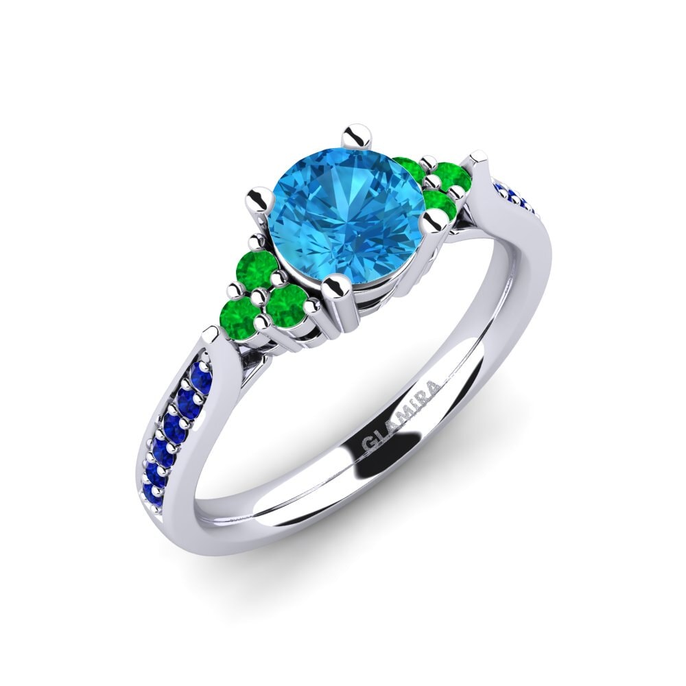 ブルートパーズ エンゲージリング Cassidy 0.8 crt