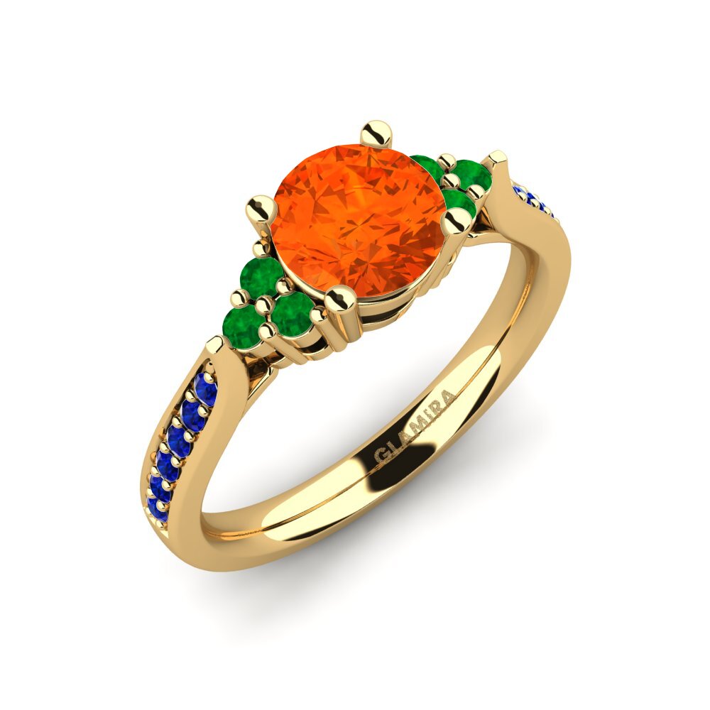 9ct Yellow Gold Fire Opal Engagement Ring Cassidy 1.0 crt