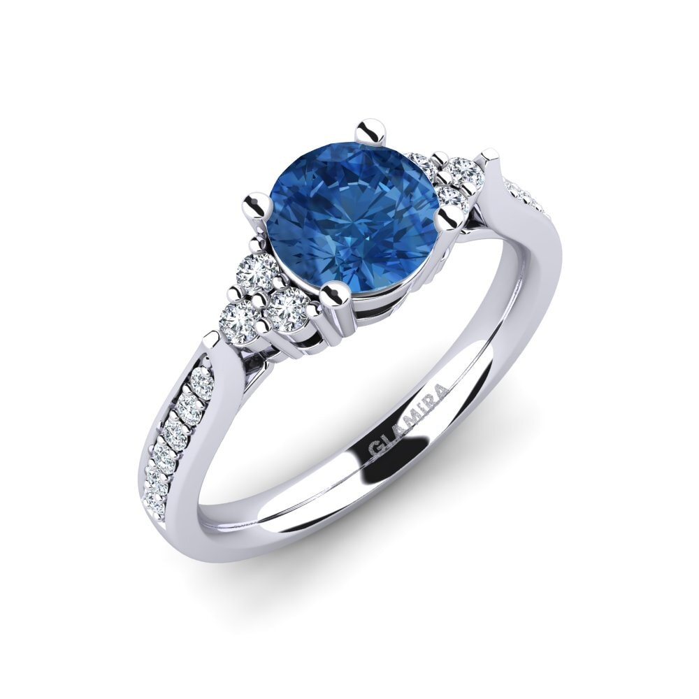 Circonita Azul Oscuro Anillo de compromiso Cassidy 1.0 crt