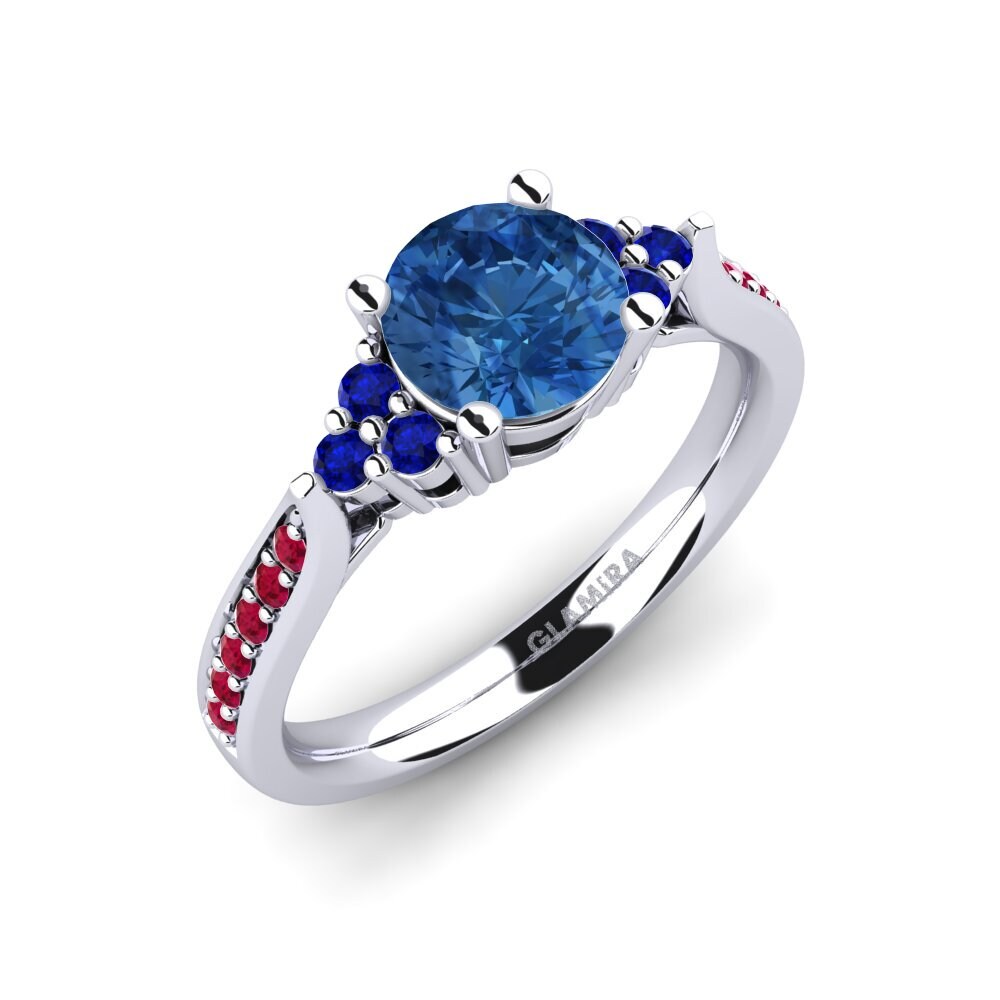 Dark Blue Zirconia Engagement Ring Cassidy 1.0 crt