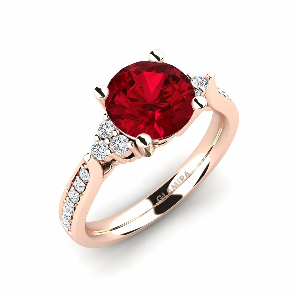Shop Now 2 Carat Round cut 14k Rose Gold Swarovski Red Engagement Ring Cassidy 2.0 crt GLAMIRA .za