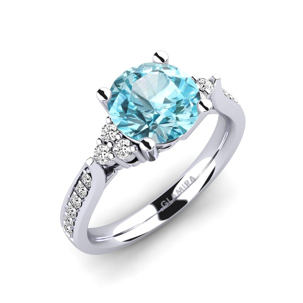 Blue Zircon Engagement Ring Cassidy 2.0 crt