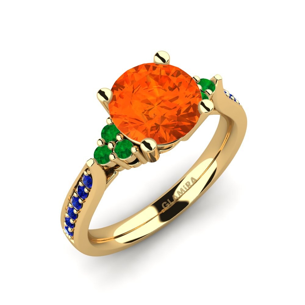 9ct Yellow Gold Fire Opal Engagement Ring Cassidy 2.0 crt