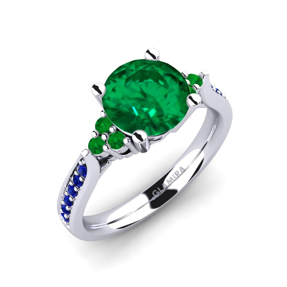 Esmeralda (creada en laboratorio) Anillo de compromiso Cassidy 2.0 crt