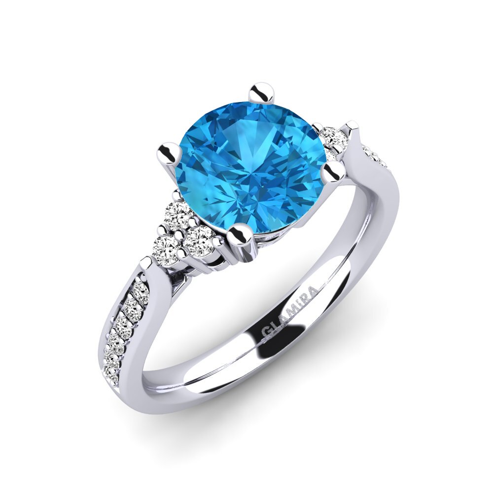Blue Topaz Engagement Ring Cassidy 2.0 crt