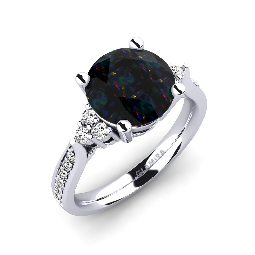 Opalo Negro Anillo de compromiso Cassidy 3.0 crt