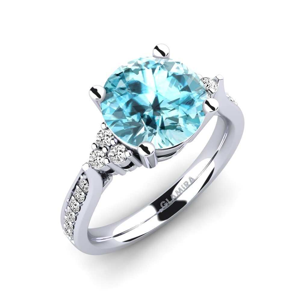 Blue Zircon Engagement Ring Cassidy 3.0 crt