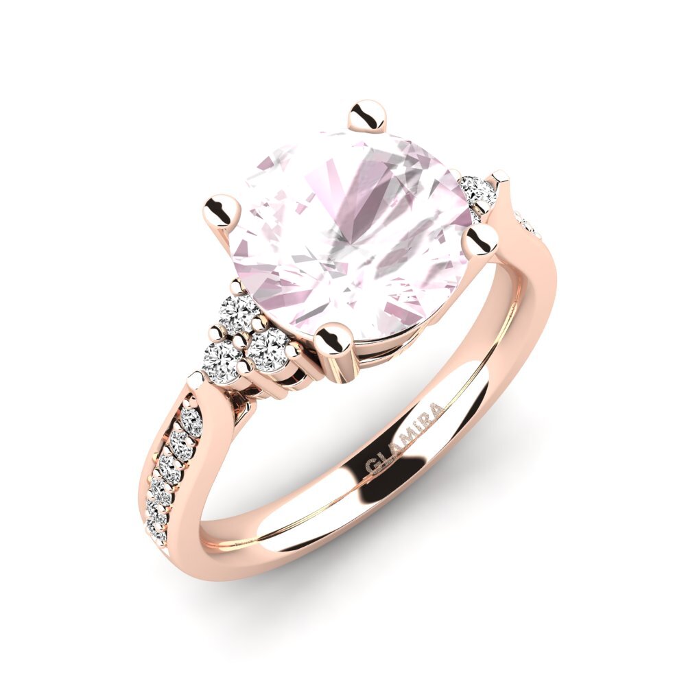 14k Oro Rosa Kunzite Anillo de compromiso Cassidy 3.0 crt