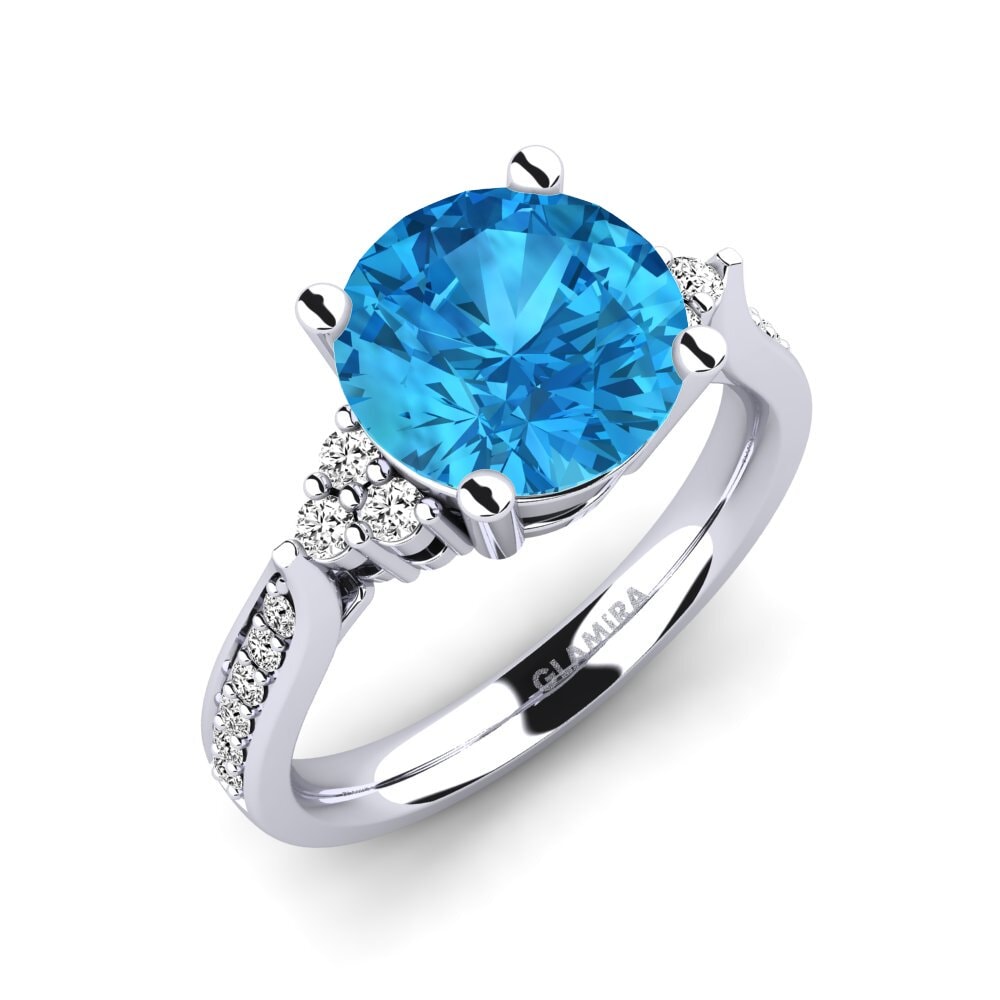 Blue Topaz Engagement Ring Cassidy 3.0 crt