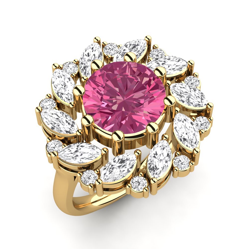 9ct Yellow Gold Pink Tourmaline Engagement Ring Cassine