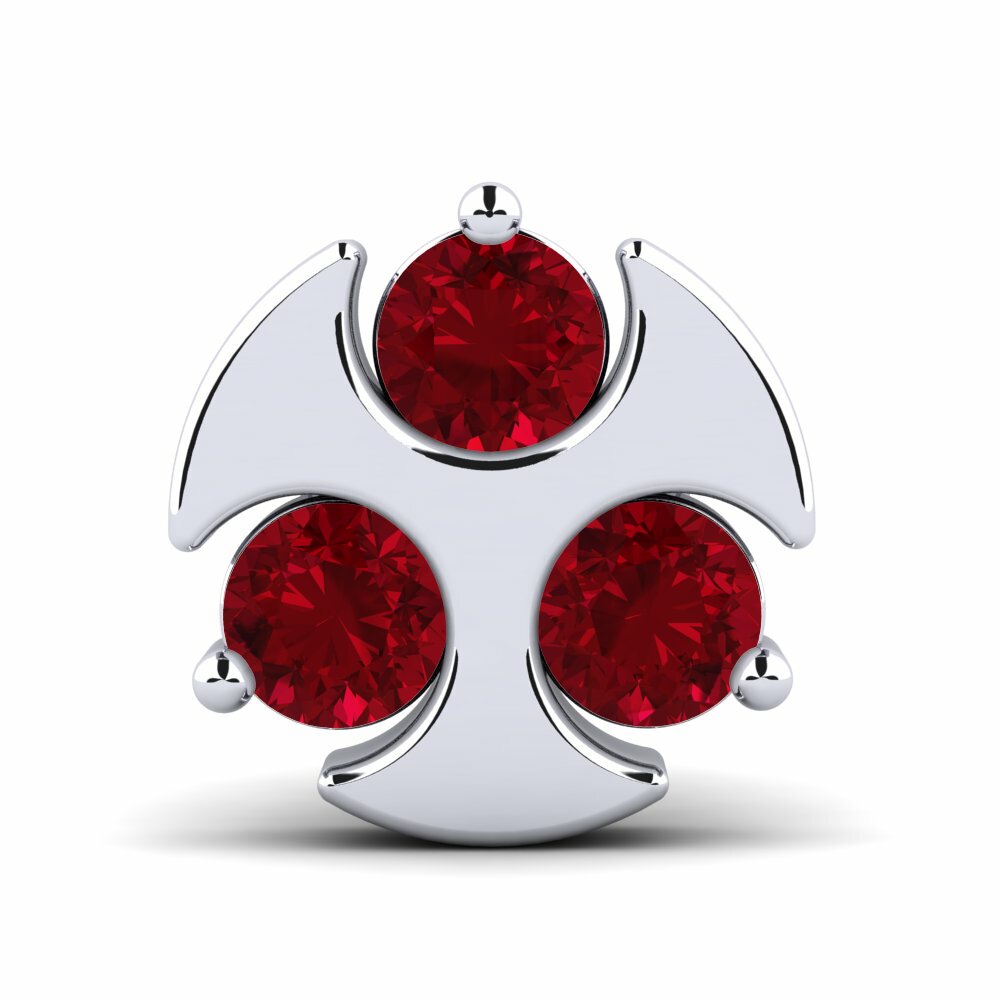 Red Zirconia Men's Earring Cassus