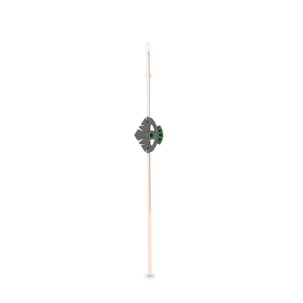 Rotgold 585 Grüner Zirkonia Ohrpiercings Casualidade