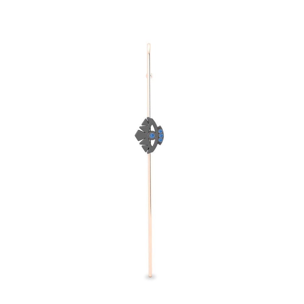 9ct Rose Gold Dark Blue Zirconia Ear Piercing Casualidade