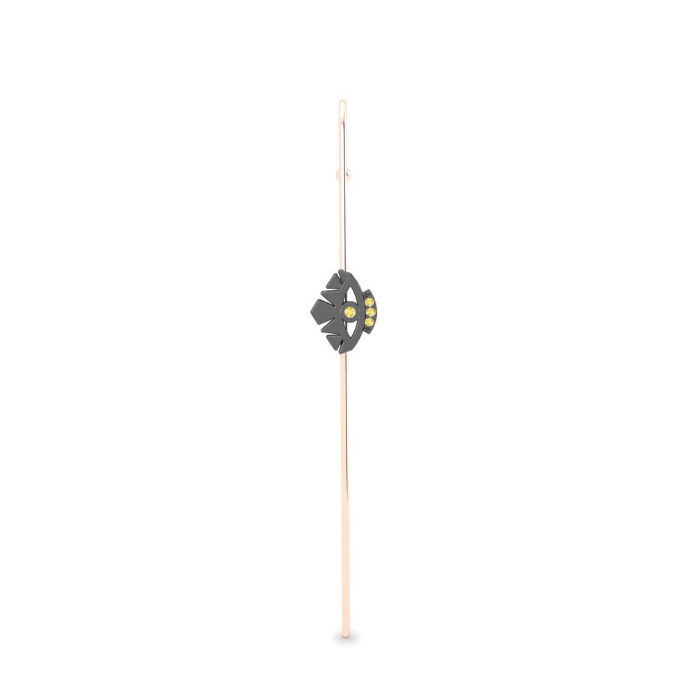 Rotgold 585 Gelber Saphir Ohrpiercings Casualidade