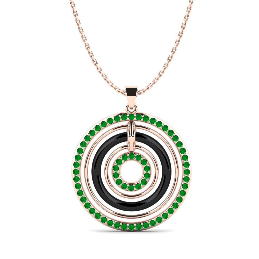 9ct Rose Gold Emerald Women's Pendant Cathern