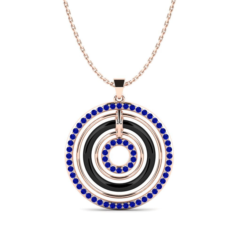 9ct Rose Gold Sapphire Women's Pendant Cathern