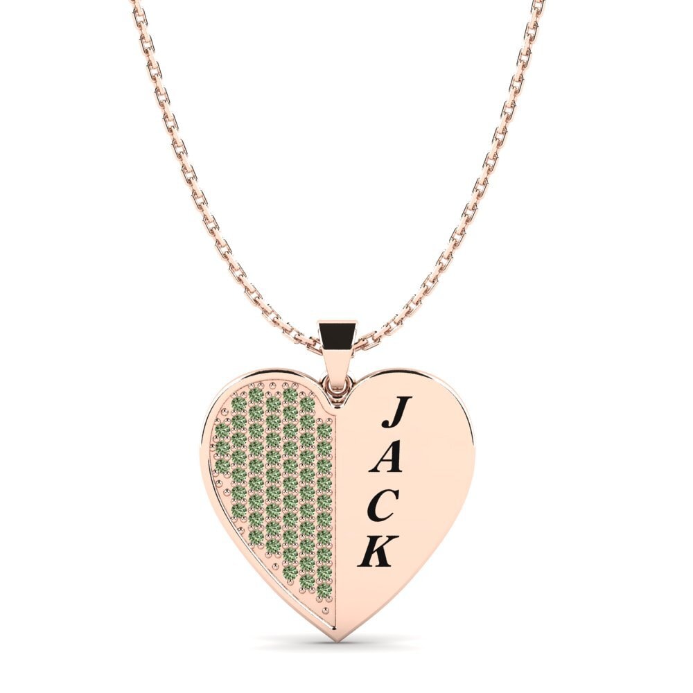 Rotgold 585 Grüner Diamant Damen anhänger Cathi