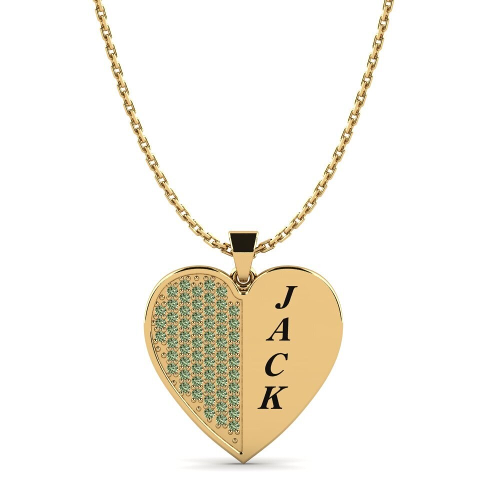 14k Oro Amarillo Diamante Verde Colgante de Mujer Cathi