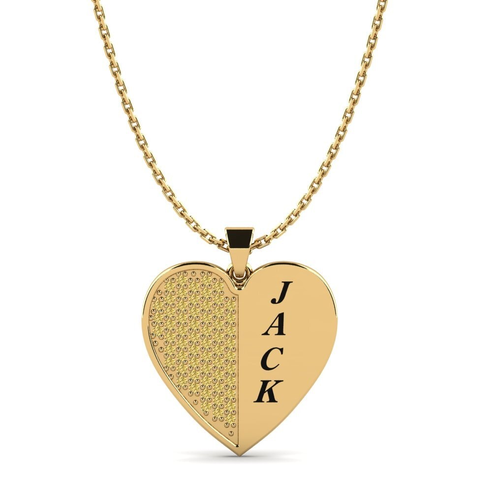 14k Oro Amarillo Diamante Amarillo Colgante de Mujer Cathi