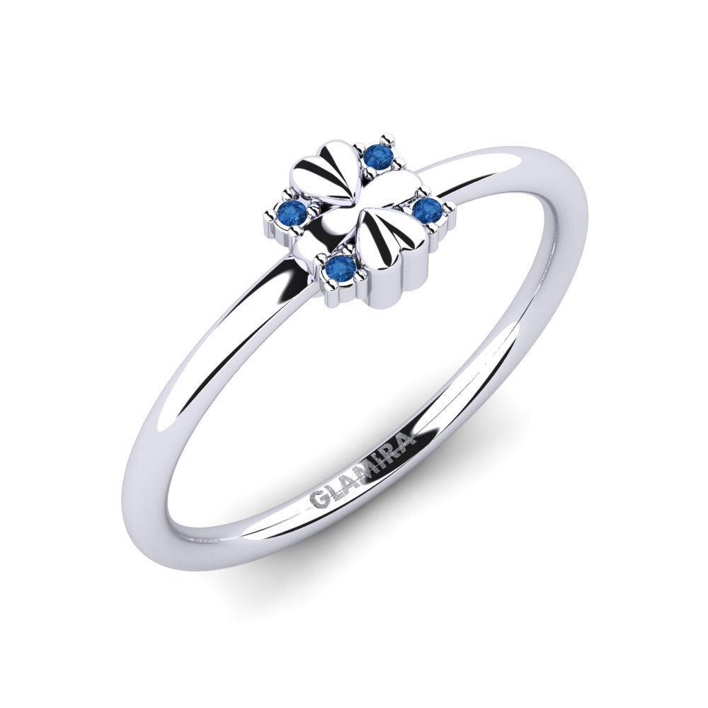 Zircônia azul escuro Anel Catosh