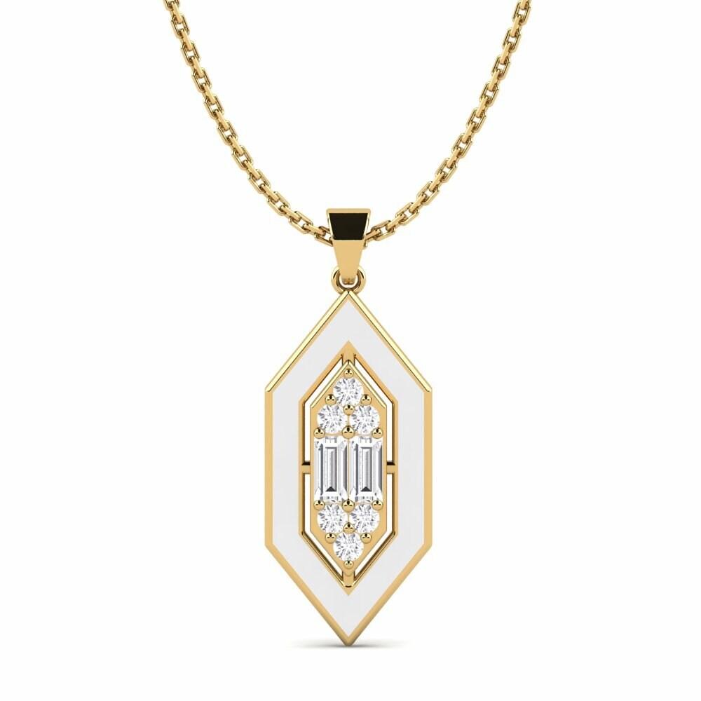 Vàng 9K Đá Sapphire Trắng Mặt dây chuyền nữ Catoyse