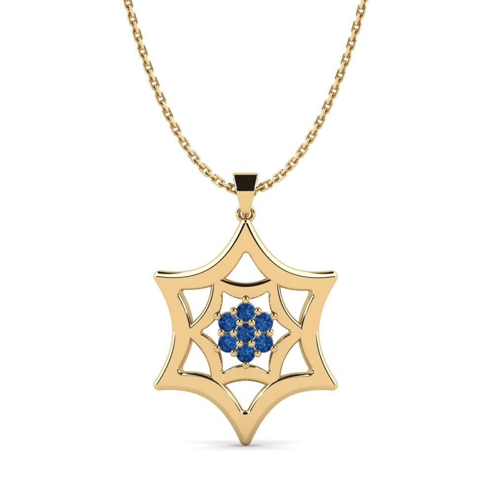 Zircônia azul escuro Pingente Feminino Caulnes