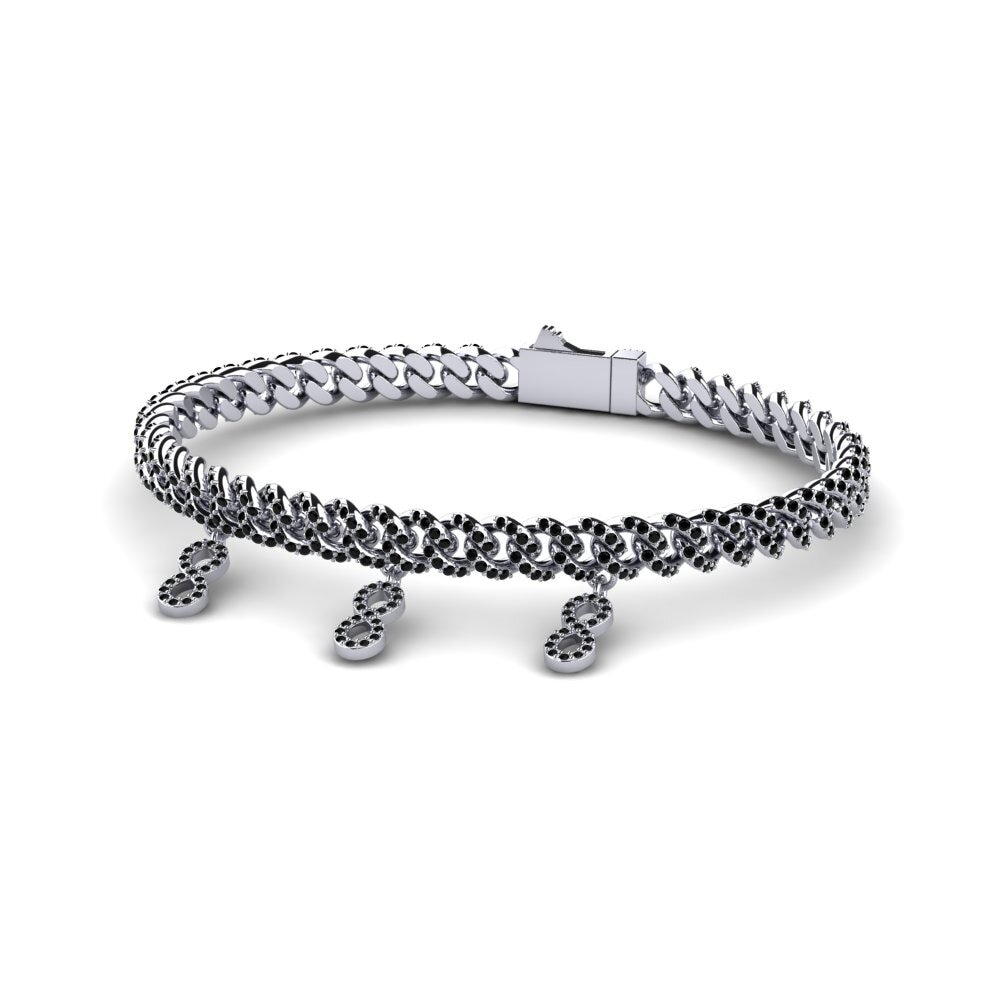 Ónix Negro Pulsera de Mujer Cawslew