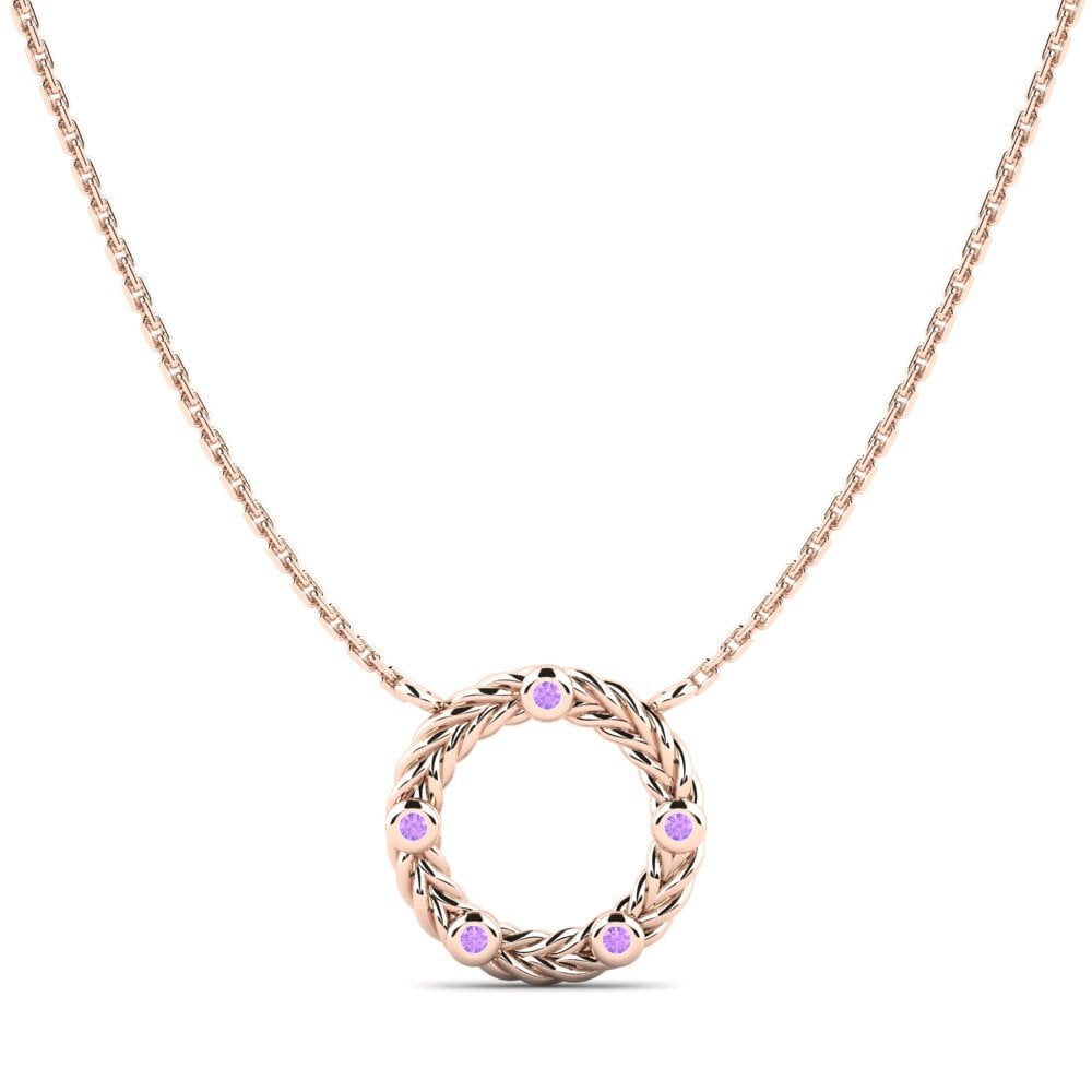 9ct Rose Gold Amethyst Women's Necklace Cayant