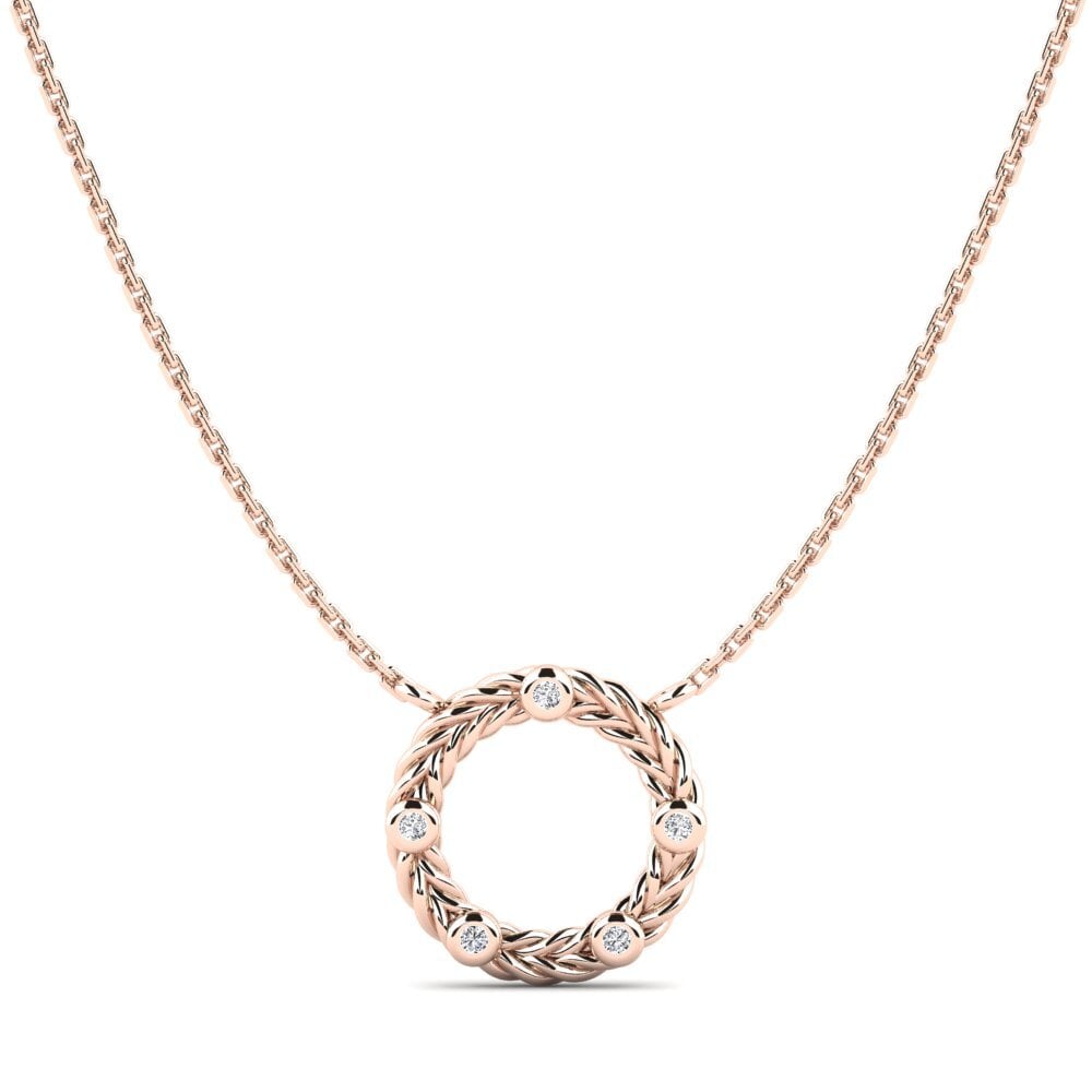 9ct Rose Gold Diamond Women's Necklace Cayant