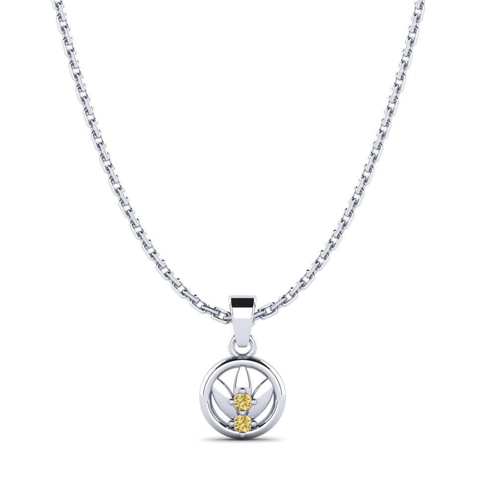 Paladio 950 Diamante Amarillo Colgante de Mujer Ceara